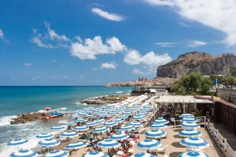 Beach of Cefalù Stock Photos