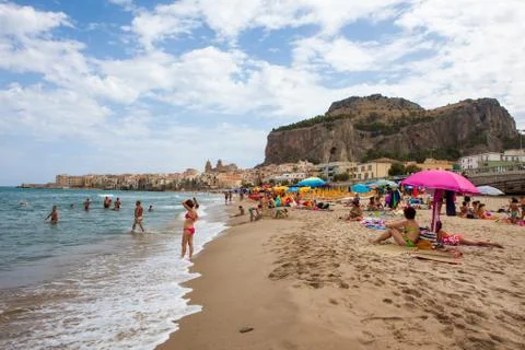 Beach of Cefalu Foto stock