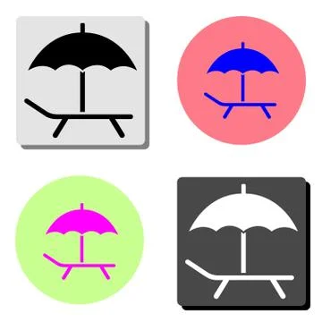 Beach chair. flat vector icon Stock Illustration