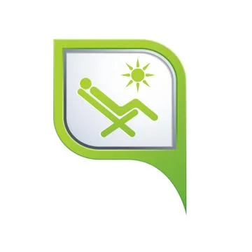 Beach chair icon on green pointer Illustrazione stock