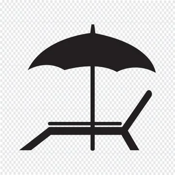 Beach chair icon Illustrazione stock