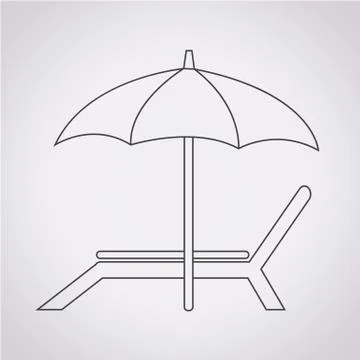 Beach chair icon Stock Illustration