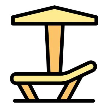 Beach chair icon vector flat Stock Illustration