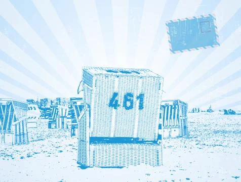 Beach chair Illustrazione stock
