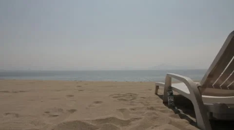 Beach Chair by Ocean Stock Footage 22251550