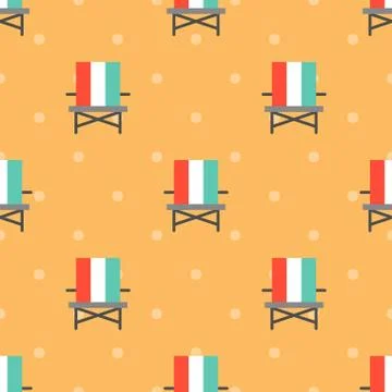 Beach chair seamless pattern for use as wrapping paper gift or wallpaper and  Stock Illustration