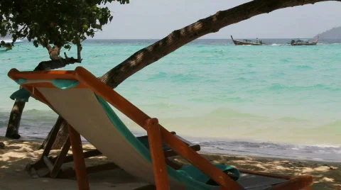 Beach Chair in the Shade Stock Footage 664357