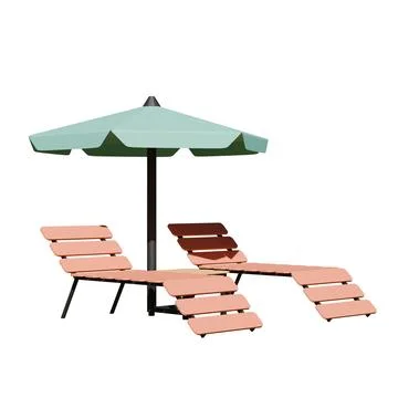 Beach Chair Side View 3D Render Illustration Illustrazione stock