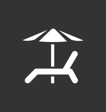 Beach chair with umbrella icon vector Stock Illustration