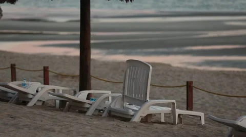Beach Chairs and Sunset Video stock 68211065