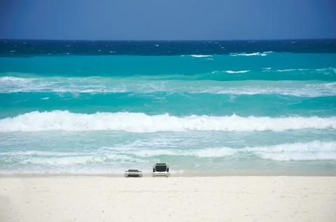 Beach chairs on the beach Stock Photos