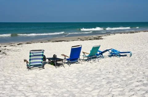 Beach Chairs on the Beach Stock Photos