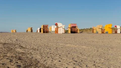 Beach chairs on the beach Stock Photos