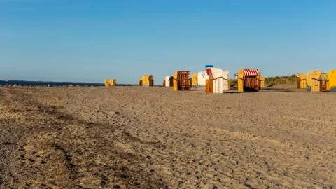 Beach chairs on the beach Stock Photos