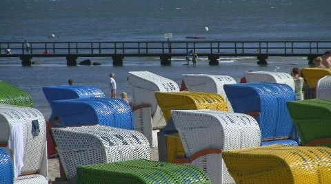 Beach chairs Stock Footage 505202
