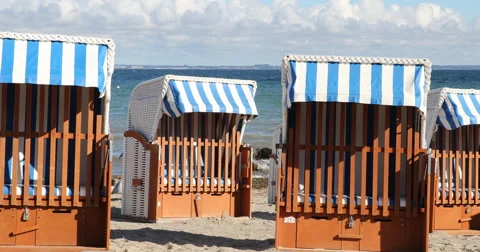 Beach chairs  in Germany Vídeo Stock 41455454