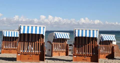 Beach chairs  in Germany Vídeo Stock 41456057