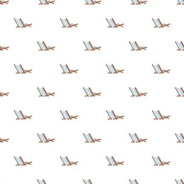 Beach chairs pattern creating a repeating summer vacation design Illustrazione stock