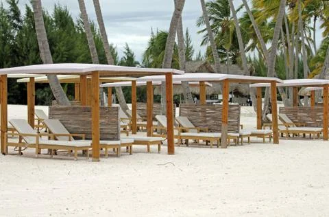 Beach chairs Stock Photos