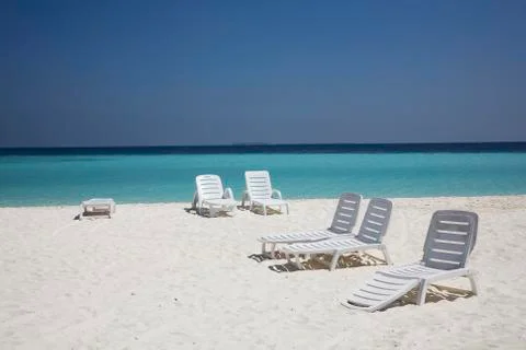 Beach chairs Stock Photos