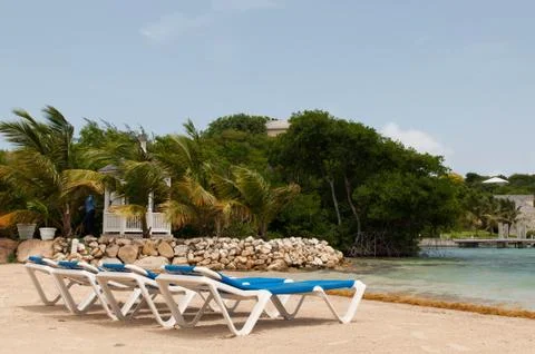 Beach chairs Stock Photos