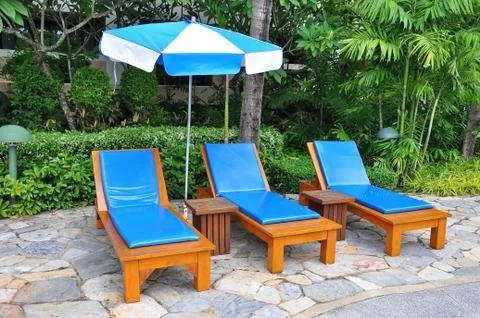 Beach chairs Stock Photos