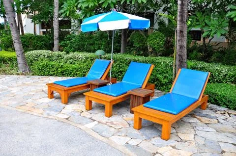 Beach chairs Stock Photos