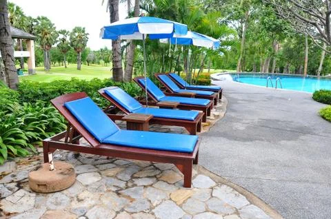 Beach chairs Stock Photos