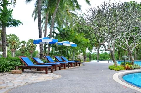 Beach chairs Stock Photos