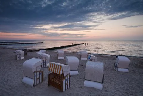 Beach chairs Stock Photos
