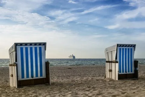 Beach chairs Stock Photos