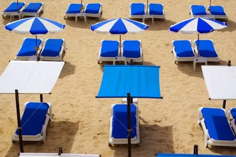 Beach chairs Stock Photos
