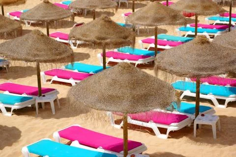 Beach chairs Stock Photos