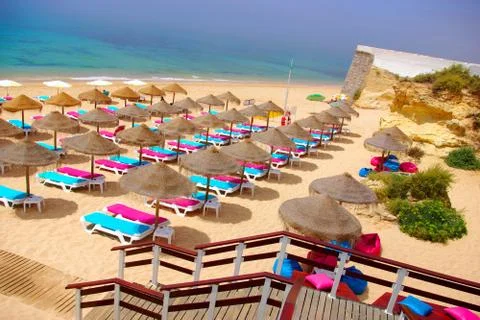 Beach chairs Stock Photos