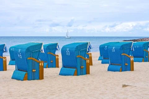Beach chairs Stock Photos