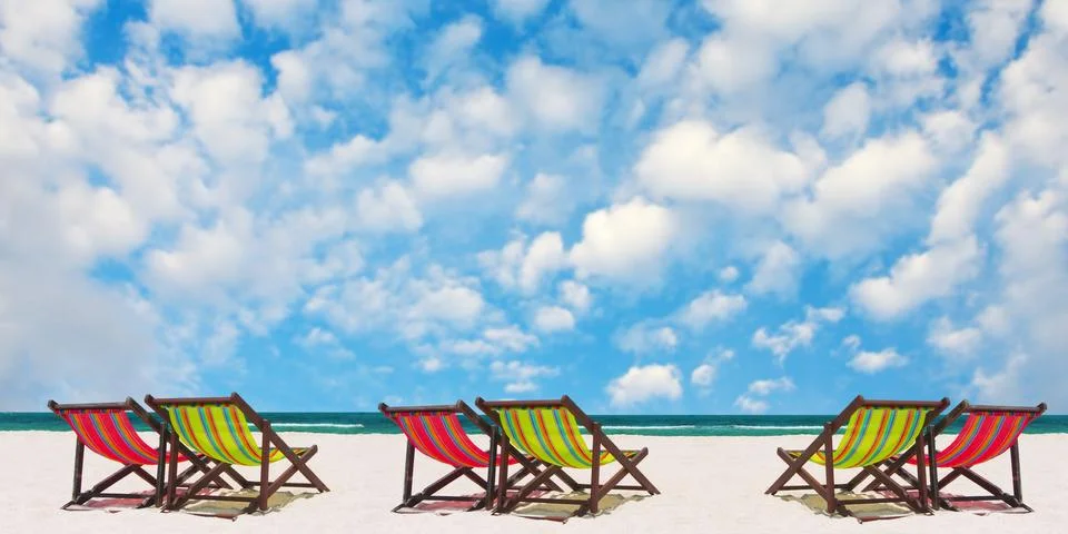 Beach chairs Fotos de archivo