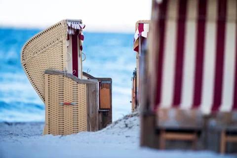 Beach chairs Stock Photos