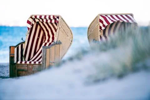 Beach chairs Stock Photos