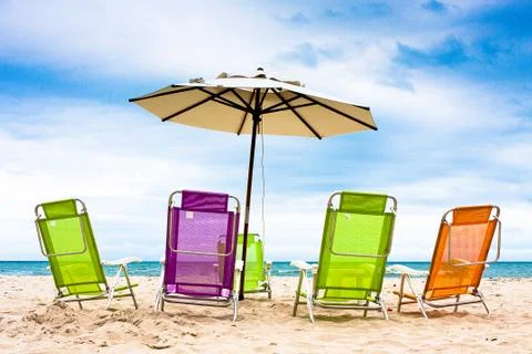 Beach chairs Stockfoto's