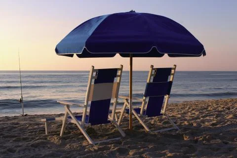 Beach chairs Stock Photos