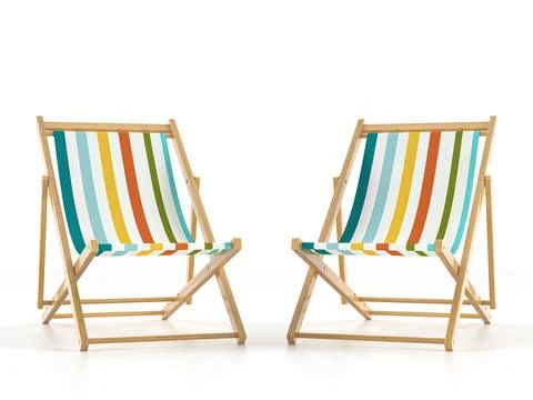 Beach chairs Stock Photos