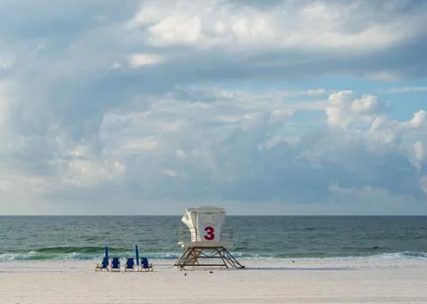 Beach Chairs Ready For the Day Stock Photos