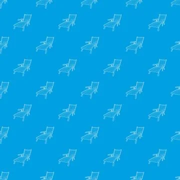 Beach chaise lounge pattern vector seamless blue Stock Illustration