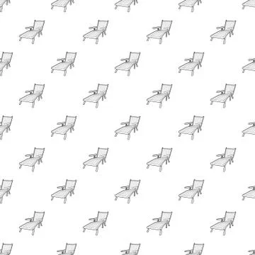 Beach chaise lounge pattern vector seamless Illustrazione stock