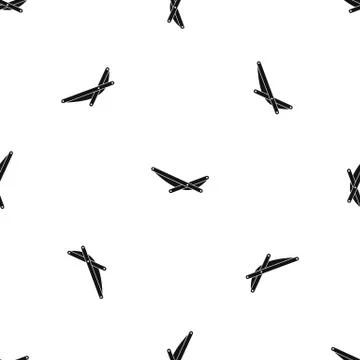 Beach chaise pattern seamless black 库存插图
