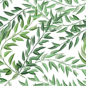 Beach cheerful seamless pattern wallpaper of tropical green leaves of palm tr Stockillustratie