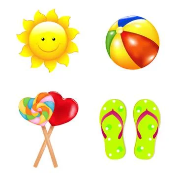 Beach children's set Stock Illustration