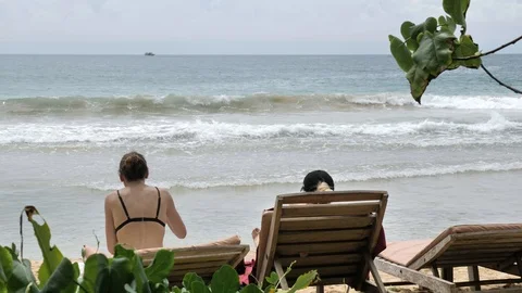 Beach Chill Out Vacation Slowmotion 4k Stock Footage 85748708