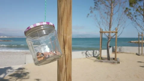Beach Cigarette Ash Tray Stock Footage 131707626