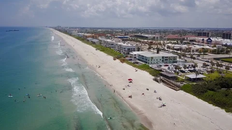 Beach city drone Stock Footage 95494579